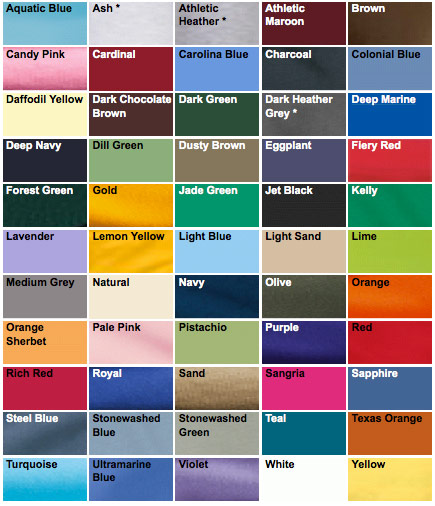 company shirt colors