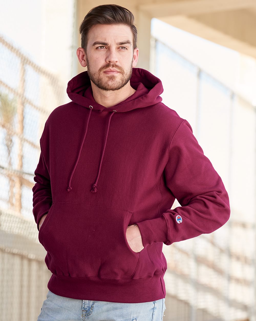 Engel dele Blåt mærke Champion - Reverse Weave® Hooded Pullover Sweatshirt - S101 - Century  Marketing, Inc.